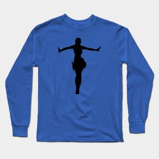 LARA CROFT SILHOUETTE CROFT MANOR (Tomb Raider Legend) Long Sleeve T-Shirt